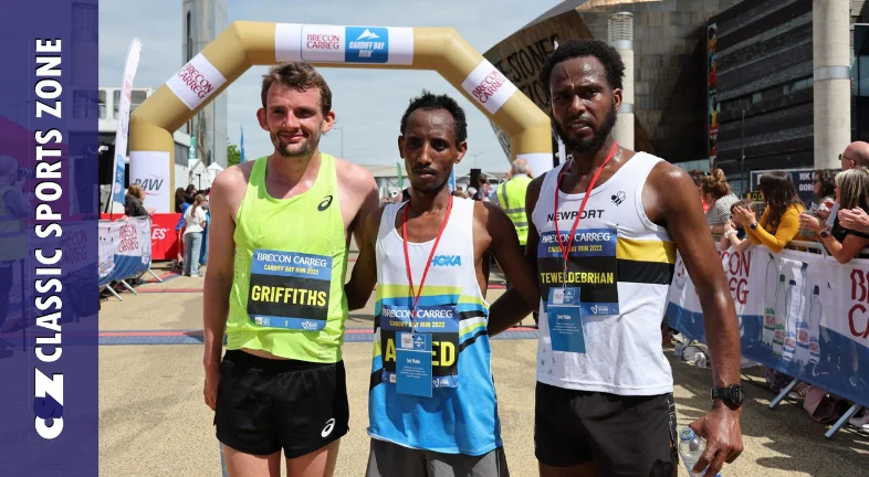 OMAR AHMED AND HANNAH IRWIN LEAD LINES AT CARDIFF BAY 10KM