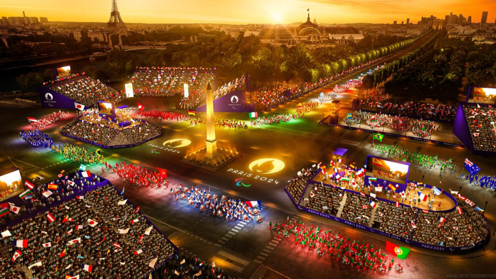 A vibrant Opening Ceremony Olympic Games Paris 2024.